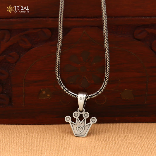 925 sterling silver crown Pendant stylish unisex  jewelry nsp1135