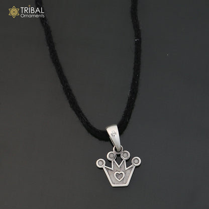 925 sterling silver crown Pendant stylish unisex  jewelry nsp1135