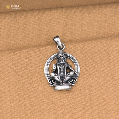 925 sterling silver Idol Swamy Saranam Ayyappa Pendant with chain stylish unisex jewelry nsp1141