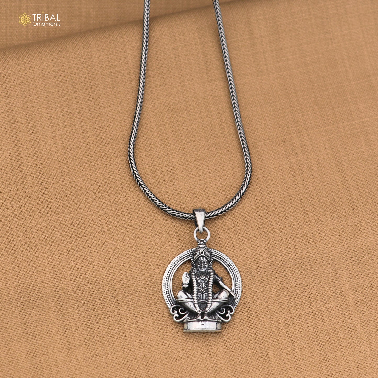 925 sterling silver Idol Swamy Saranam Ayyappa Pendant with chain stylish unisex jewelry nsp1141