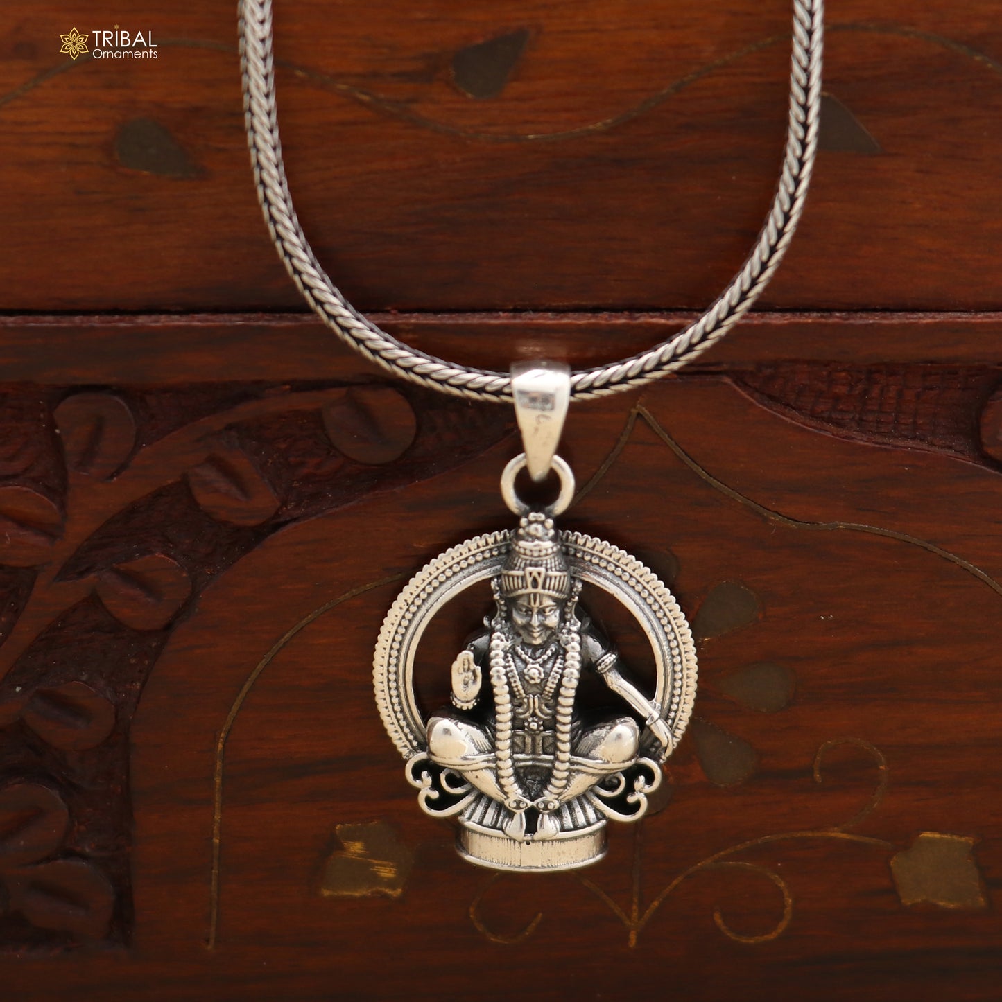 925 sterling silver Idol Swamy Saranam Ayyappa Pendant with chain stylish unisex jewelry nsp1141