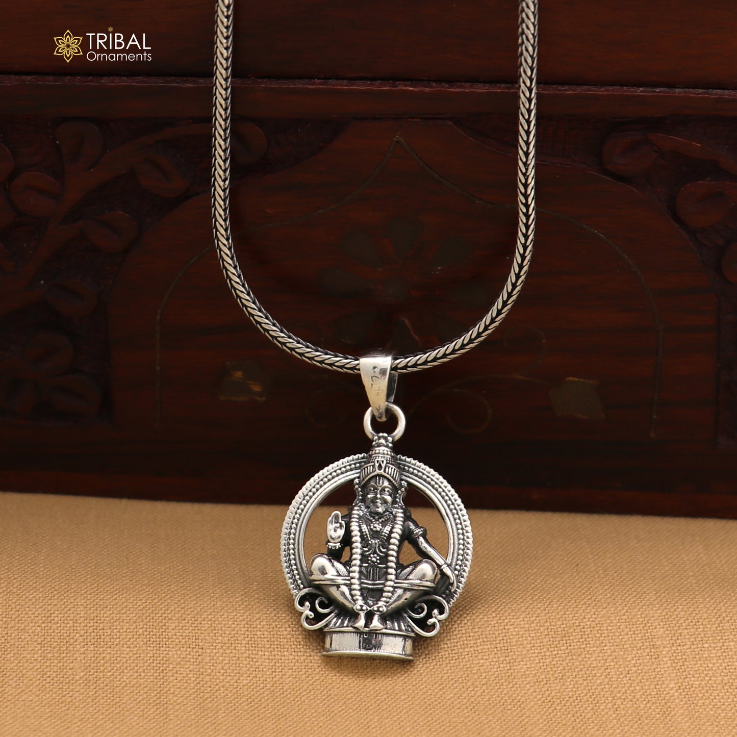 925 sterling silver Idol Swamy Saranam Ayyappa Pendant with chain stylish unisex jewelry nsp1141