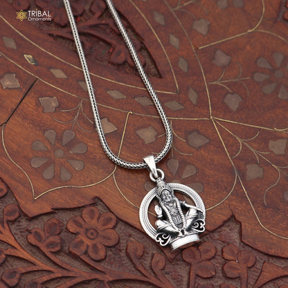 925 sterling silver Idol Swamy Saranam Ayyappa Pendant with chain stylish unisex jewelry nsp1141