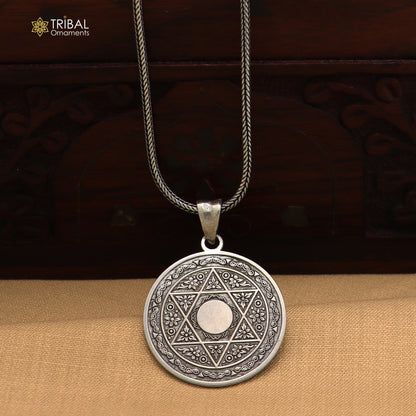 925 sterling silver star design Pendant with chain stylish unisex jewelry nsp1142