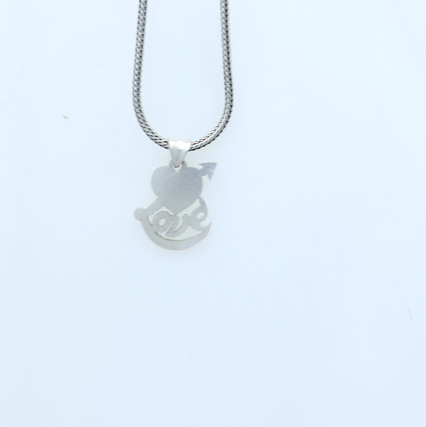 925 Sterling silver diamond heart and love design pendant nsp944