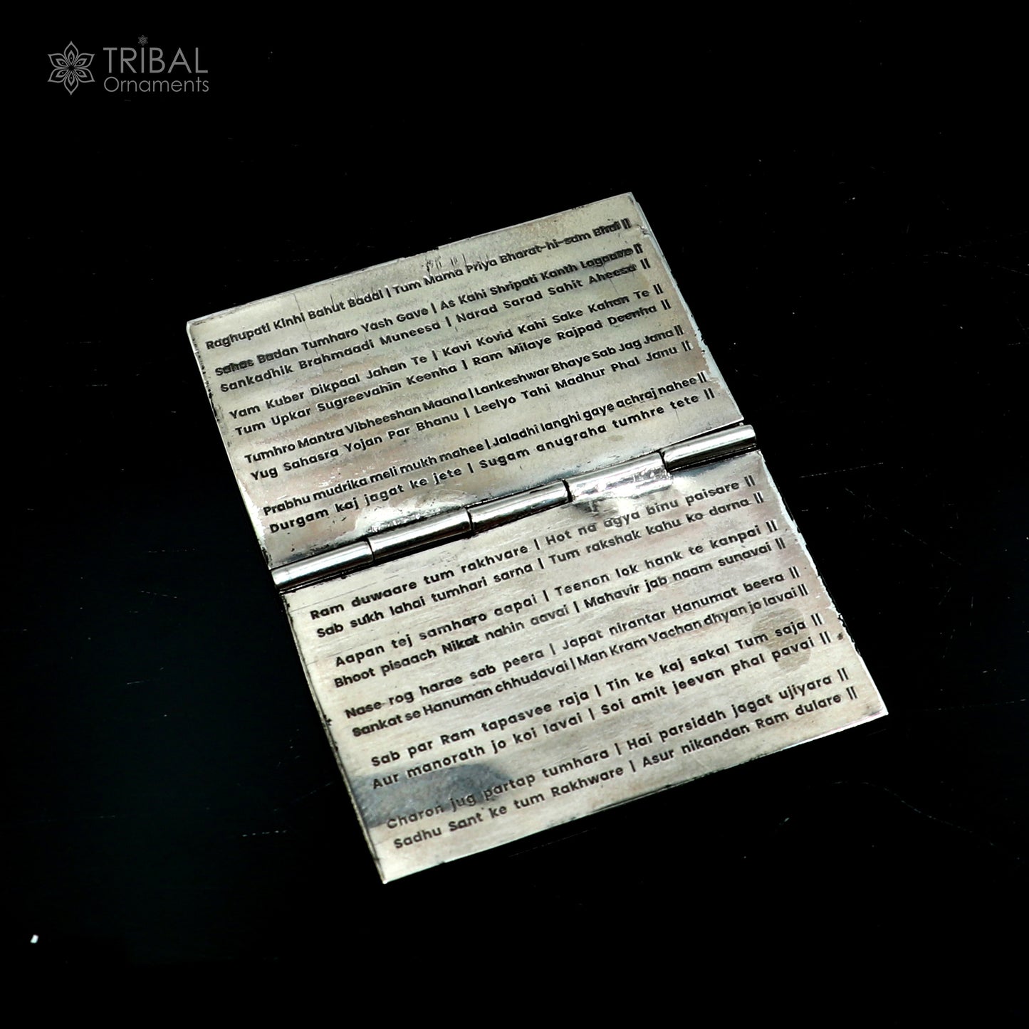 Premium 925 Sterling Silver Shree Hanuman Chalisa Mini Book in English/Hinglish – Puja Article | SU880