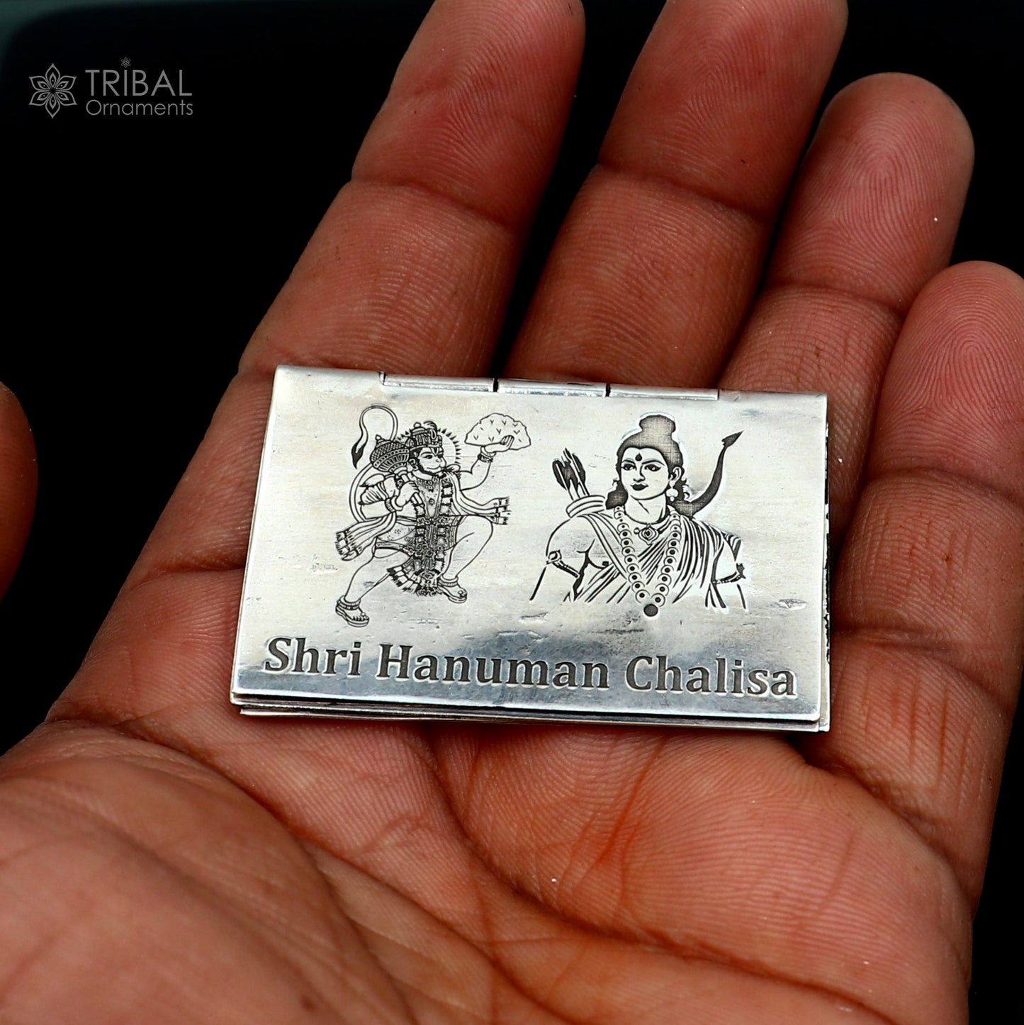 Premium 925 Sterling Silver Shree Hanuman Chalisa Mini Book in English/Hinglish – Puja Article | SU880