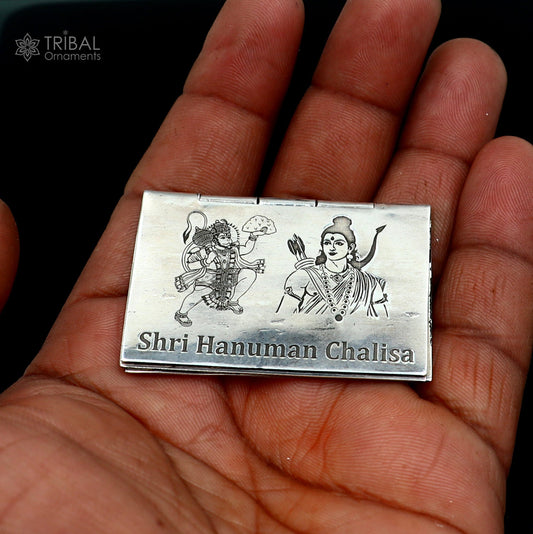 Premium 925 Sterling Silver Shree Hanuman Chalisa Mini Book in English/Hinglish – Puja Article | SU880
