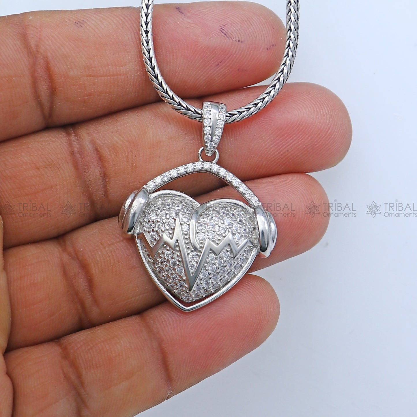 925 Sterling silver heart design rose gold polished pendant nsp950