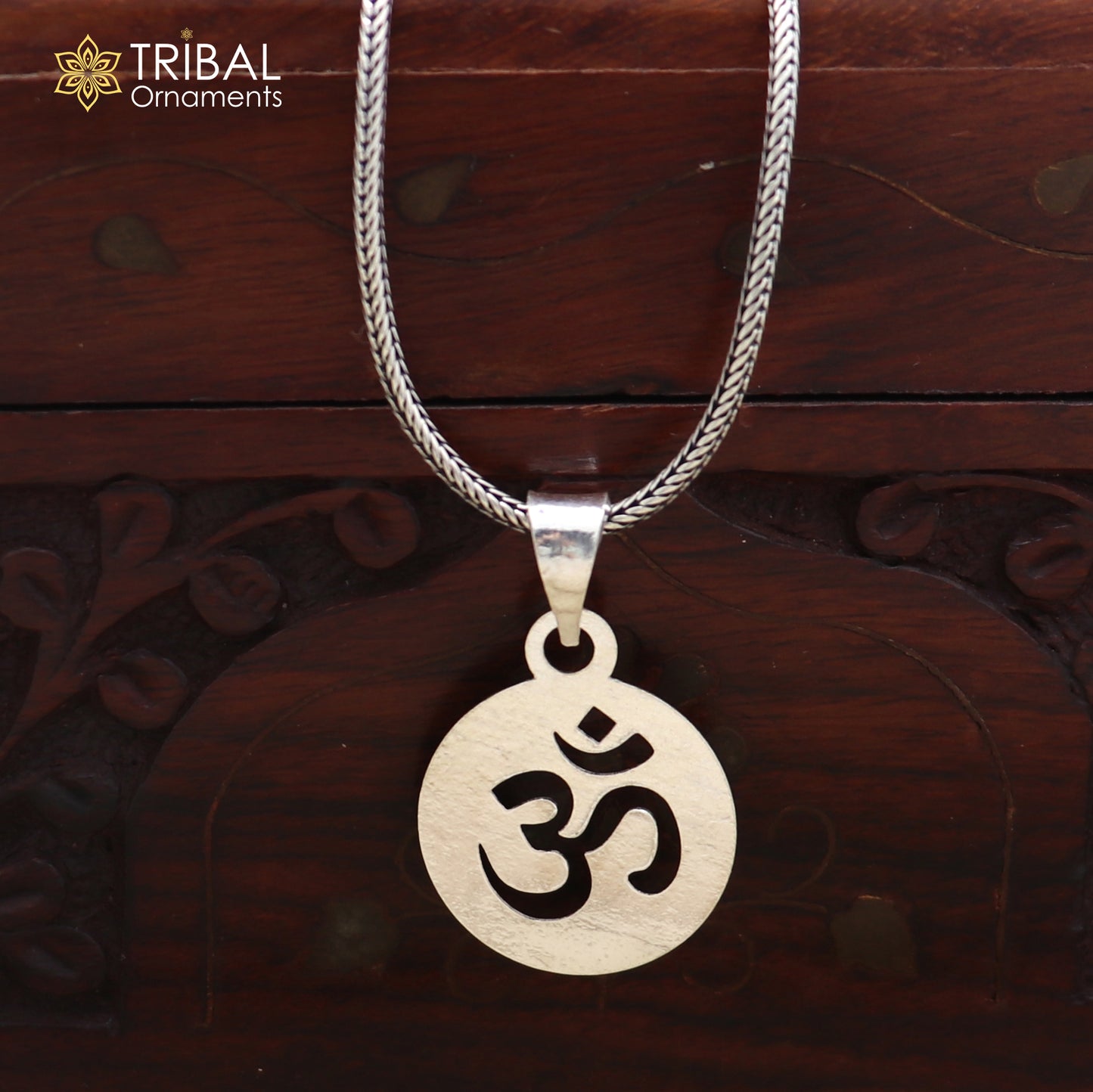 925 sterling silver Om design pendant with chain stylish unisex jewelry nsp1147
