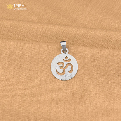 925 sterling silver Om design pendant with chain stylish unisex jewelry nsp1147