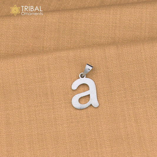 925 sterling silver A letter pendant with chain stylish unisex jewelry nsp1149