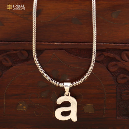 925 sterling silver A letter pendant with chain stylish unisex jewelry nsp1149