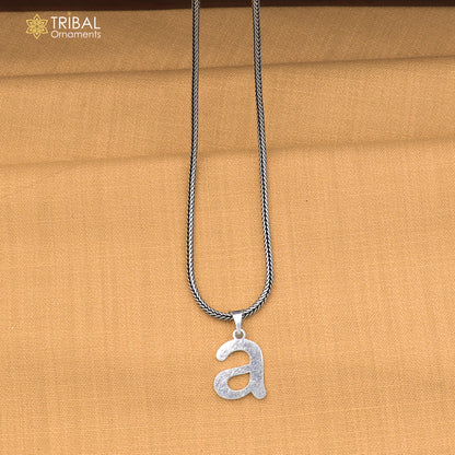 925 sterling silver A letter pendant with chain stylish unisex jewelry nsp1149