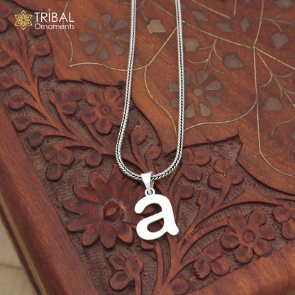 925 sterling silver A letter pendant with chain stylish unisex jewelry nsp1149