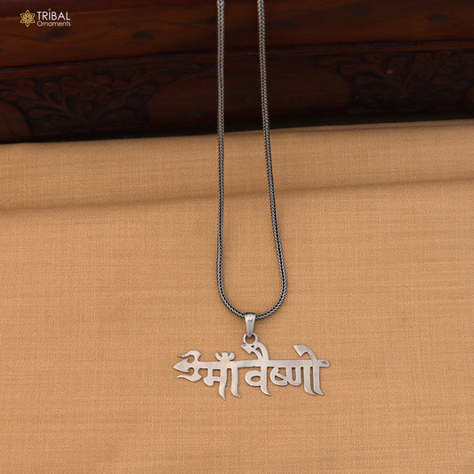 925 sterling silver Maa Vaishno pendant with chain stylish unisex jewelry nsp1151