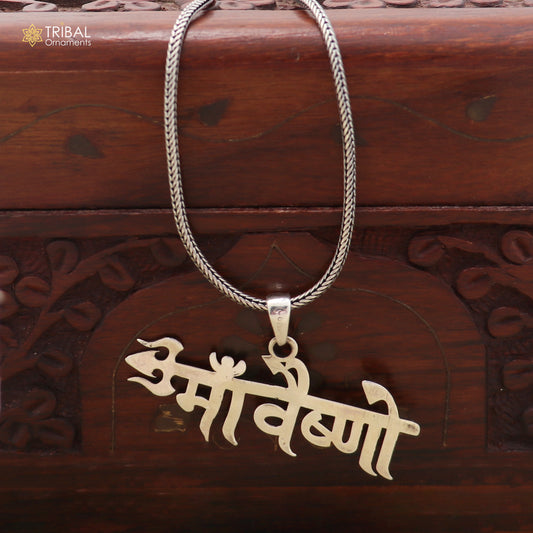 925 sterling silver Maa Vaishno pendant with chain stylish unisex jewelry nsp1151
