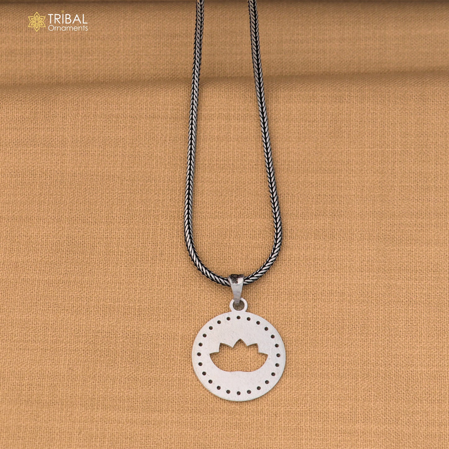 925 sterling silver round shape stylish pendant with chain stylish unisex jewelry nsp1156
