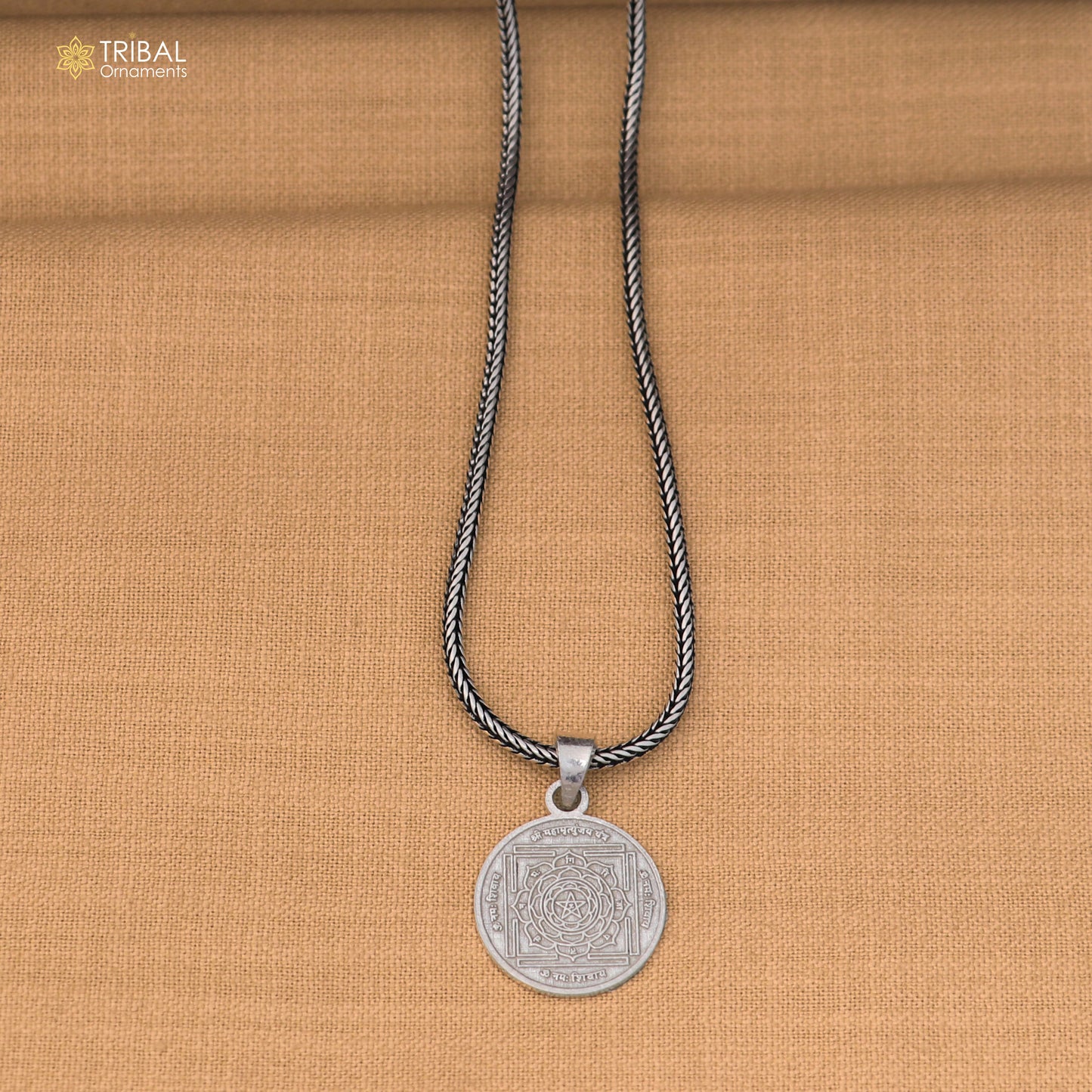 925 sterling silver Maha Mrityunjaya Yantra pendant with chain stylish unisex jewelry nsp1157