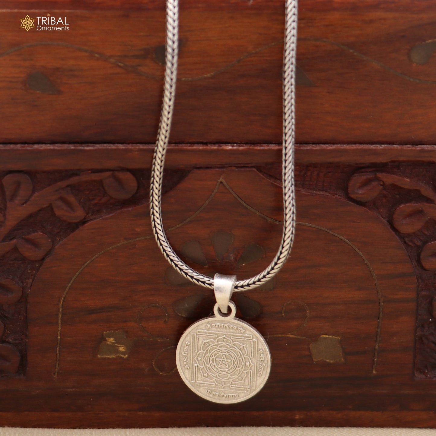 925 sterling silver Maha Mrityunjaya Yantra pendant with chain stylish unisex jewelry nsp1157