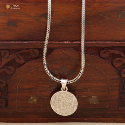 925 sterling silver Maha Mrityunjaya Yantra pendant with chain stylish unisex jewelry nsp1157