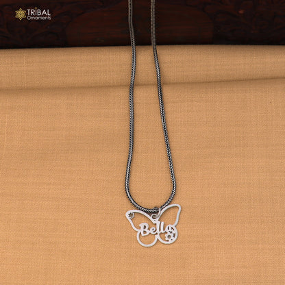 925 sterling silver butterfly design pendant with chain stylish unisex jewelry nsp1159