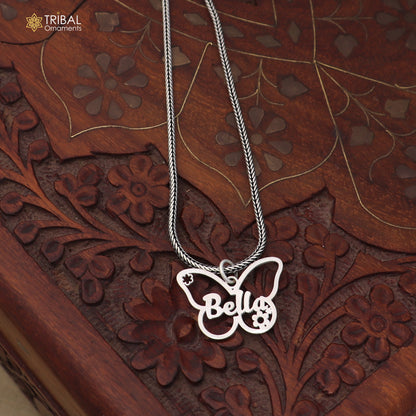 925 sterling silver butterfly design pendant with chain stylish unisex jewelry nsp1159