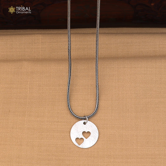 925 sterling silver heart design pendant with chain stylish unisex jewelry nsp1160