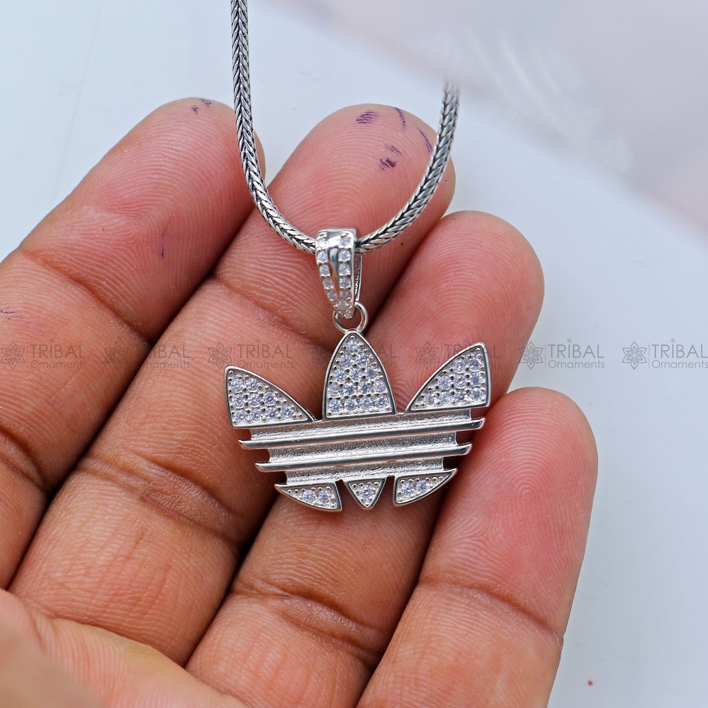 925 Sterling silver Adidas logo pendant nsp958