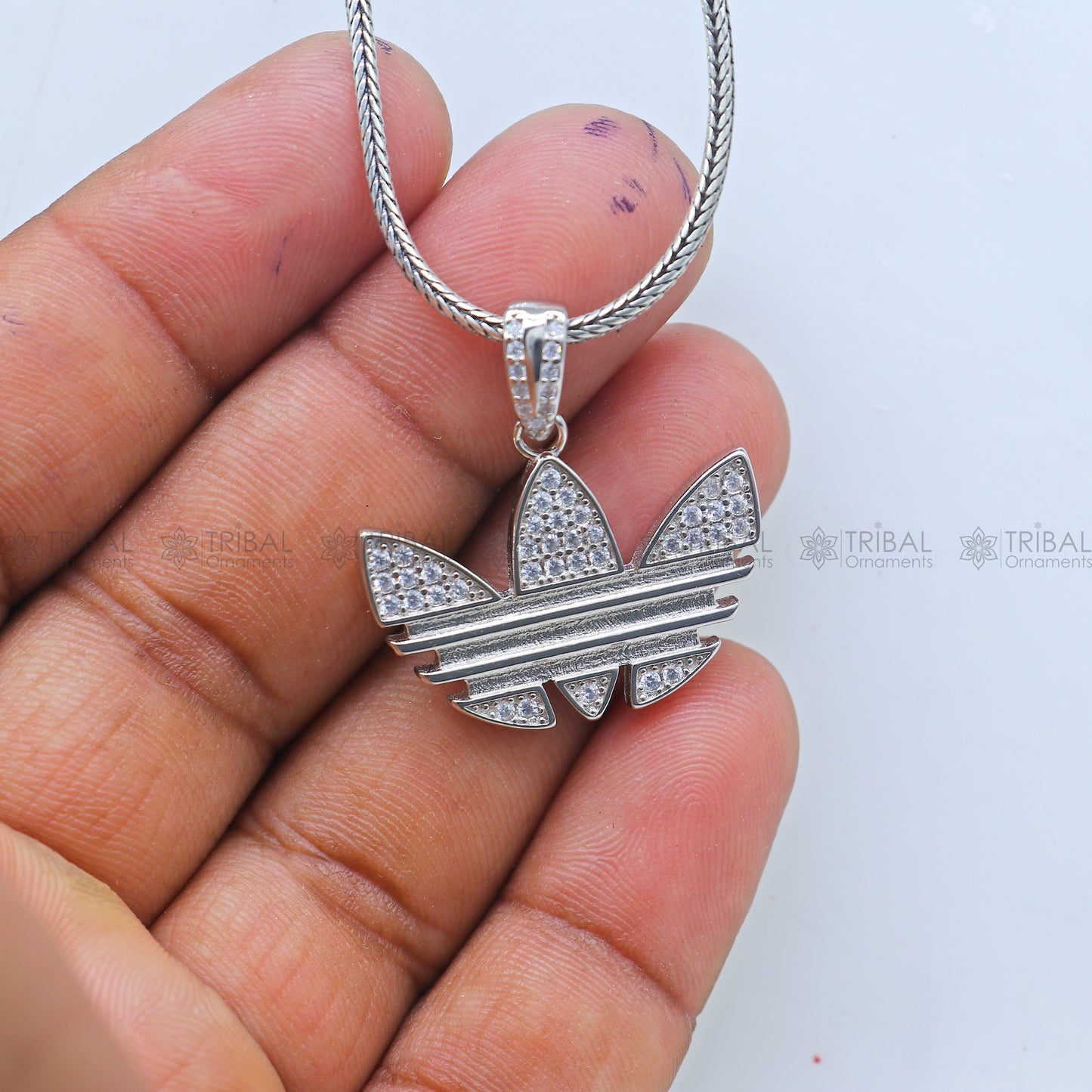 925 Sterling silver Adidas logo pendant nsp958