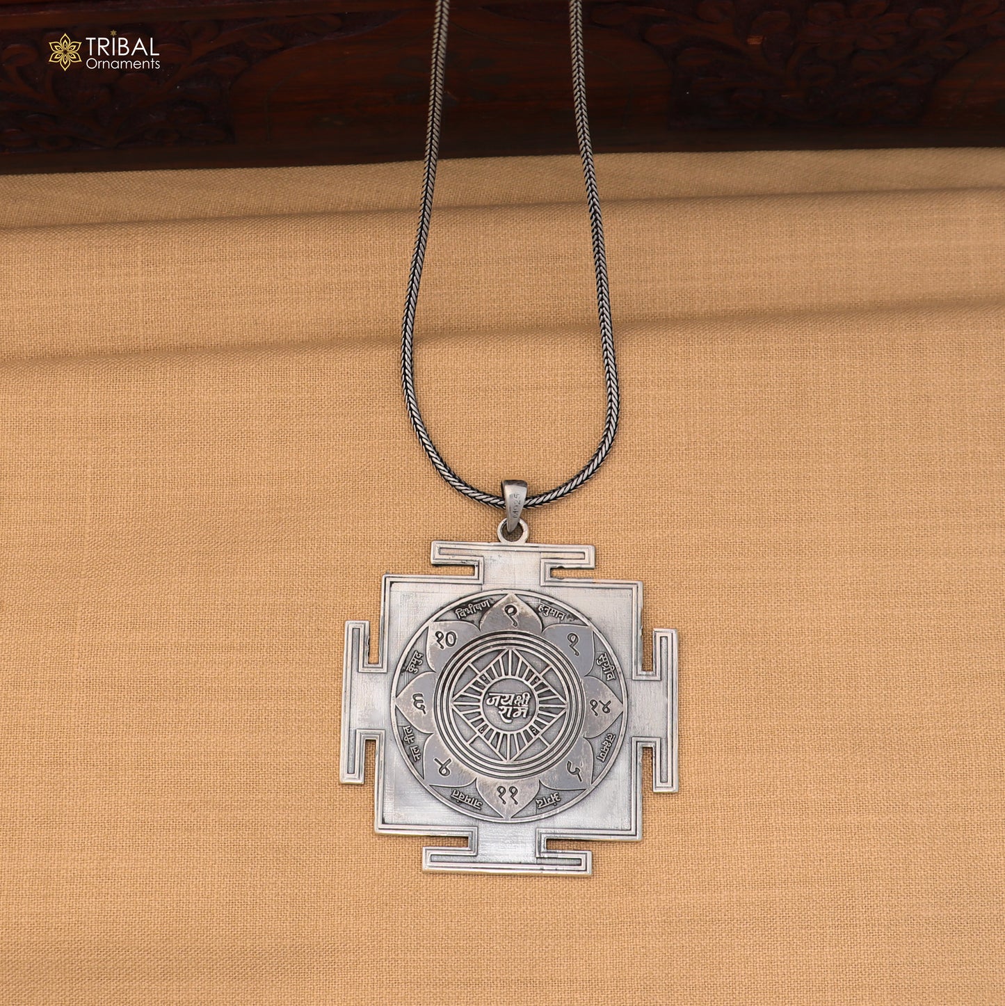 925 sterling silver Ram raksha yantra unisex pendant nsp1174