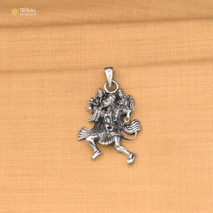 925 sterling silver Lord Hanuman ji pendant with chain stylish unisex jewelry nsp1164