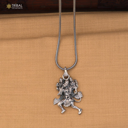 925 sterling silver Lord Hanuman ji pendant with chain stylish unisex jewelry nsp1164
