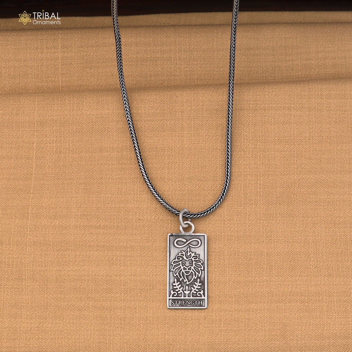 925 sterling silver strength Tarot Charm pendant with chain stylish unisex jewelry nsp1163