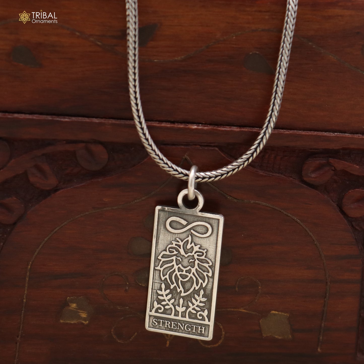 925 sterling silver strength Tarot Charm pendant with chain stylish unisex jewelry nsp1163