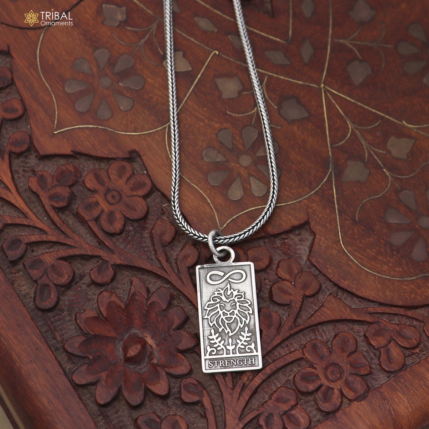 925 sterling silver strength Tarot Charm pendant with chain stylish unisex jewelry nsp1163