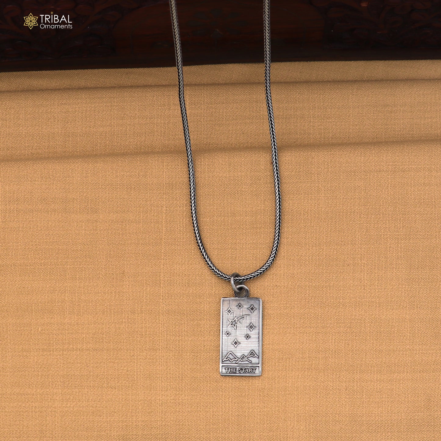 925 sterling silver The Star Tarot Card Charm pendant with chain stylish unisex jewelry nsp1165