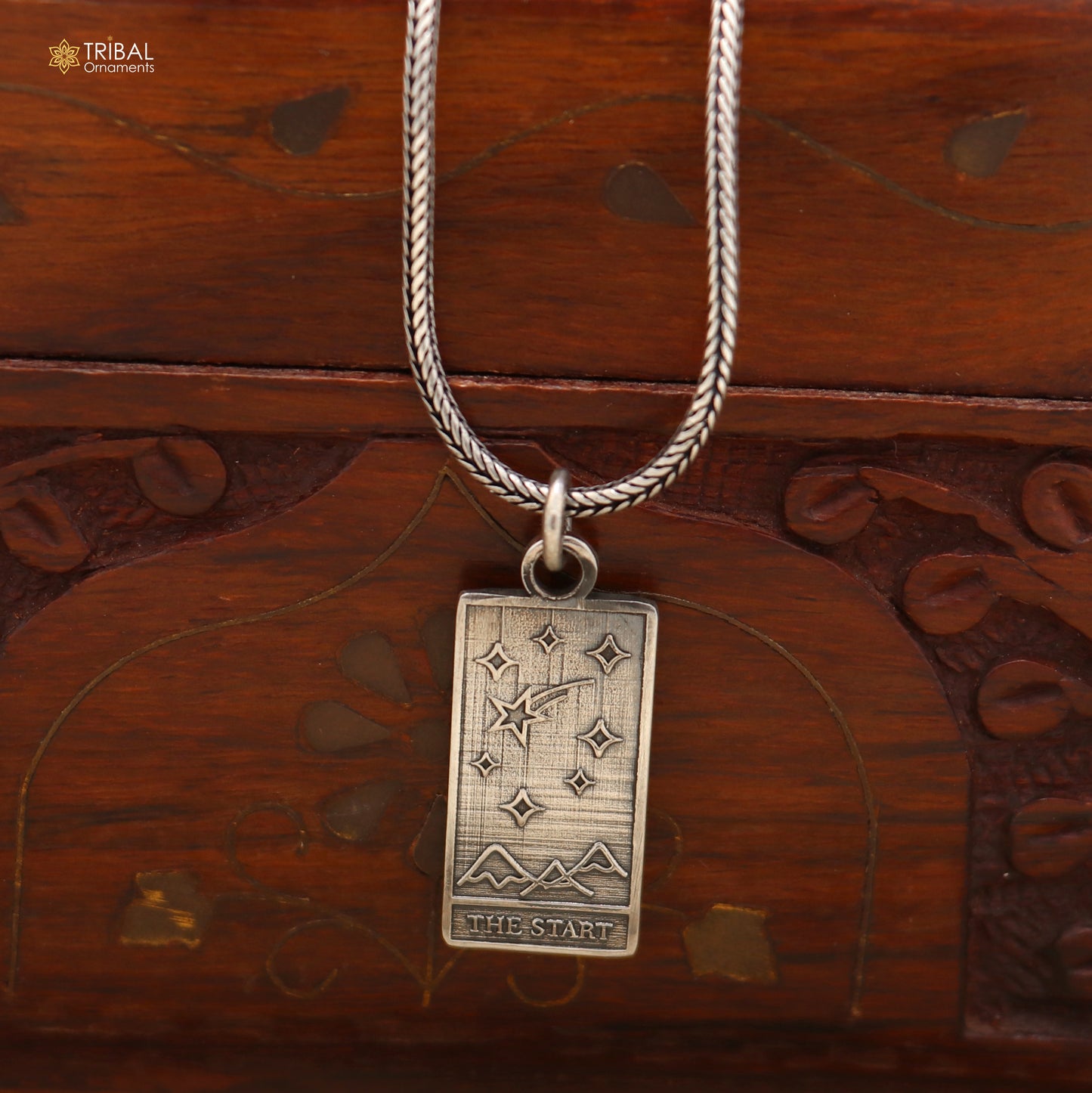 925 sterling silver The Star Tarot Card Charm pendant with chain stylish unisex jewelry nsp1165