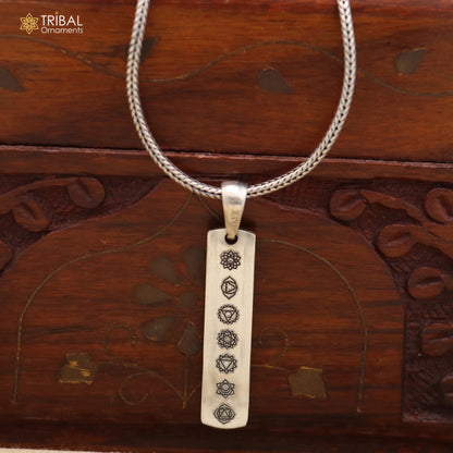 925 sterling silver Seven chakra pendant with chain stylish unisex jewelry nsp1166