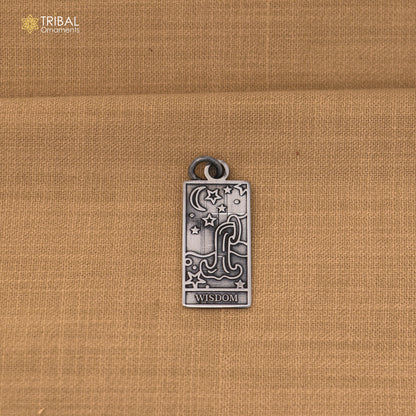 925 sterling silver Tarot cards, astrology zodiac sign pendant with chain unisex jewelry nsp1168