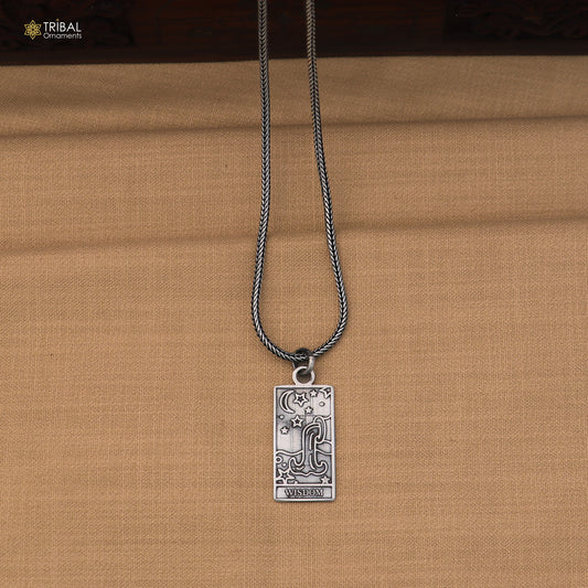 925 sterling silver Tarot cards, astrology zodiac sign pendant with chain unisex jewelry nsp1168