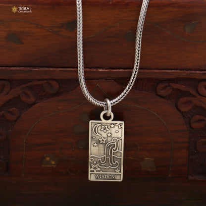 925 sterling silver Tarot cards, astrology zodiac sign pendant with chain unisex jewelry nsp1168