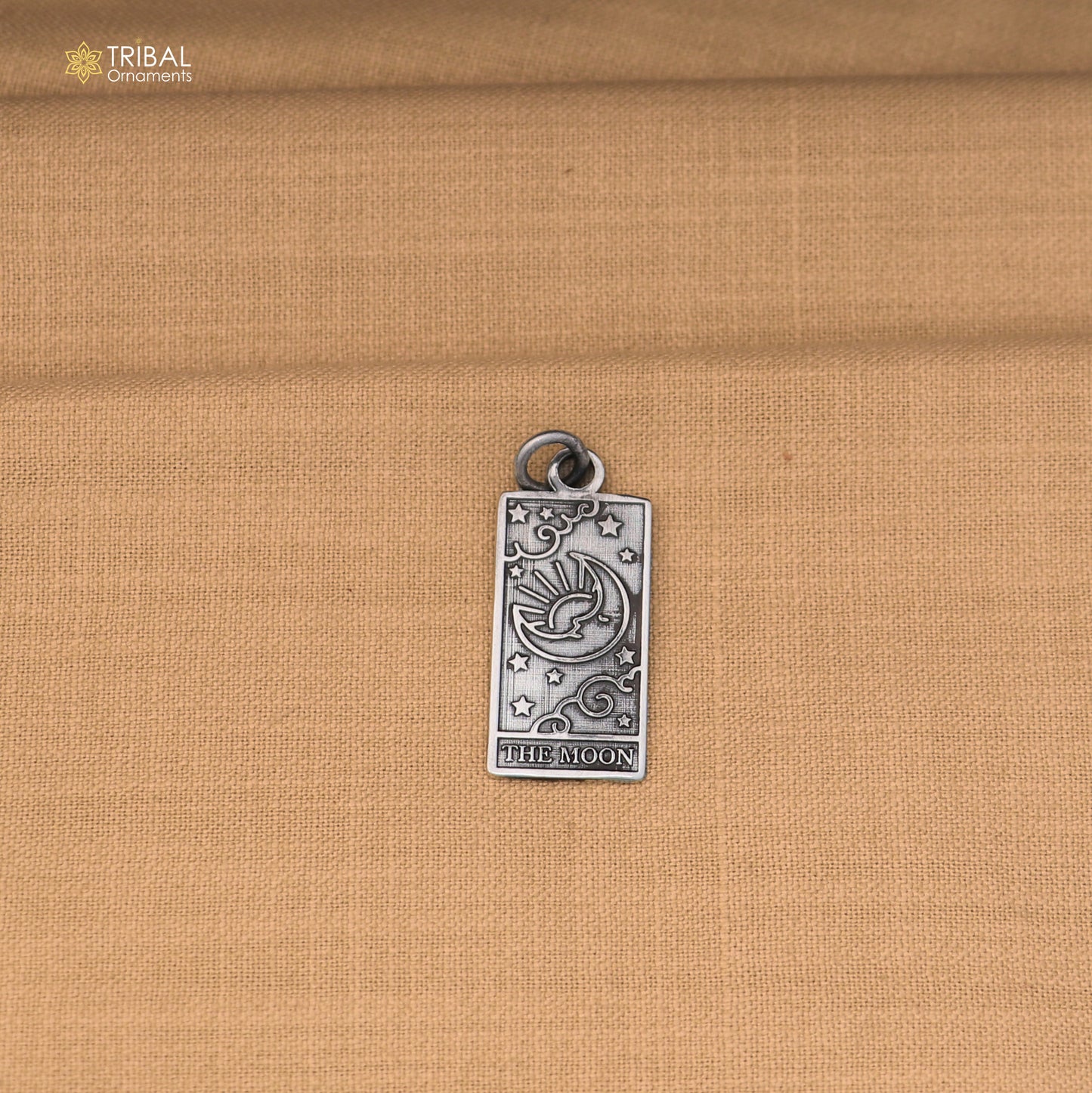 925 sterling silver The Moon Tarot Card pendant with chain stylish unisex jewelry nsp1170