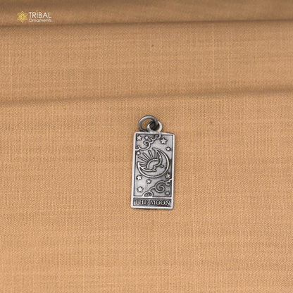 925 sterling silver The Moon Tarot Card pendant with chain stylish unisex jewelry nsp1170