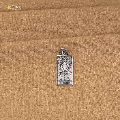 925 sterling silver The Sun Tarot Card pendant with chain stylish unisex jewelry nsp1171