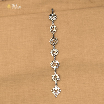 925 sterling silver seven chakra charm pendant unisex stylish jewelry nsp1176