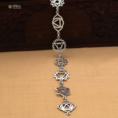 925 sterling silver seven chakra charm pendant unisex stylish jewelry nsp1176