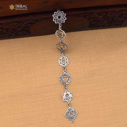 925 sterling silver seven chakra charm pendant unisex stylish jewelry nsp1176