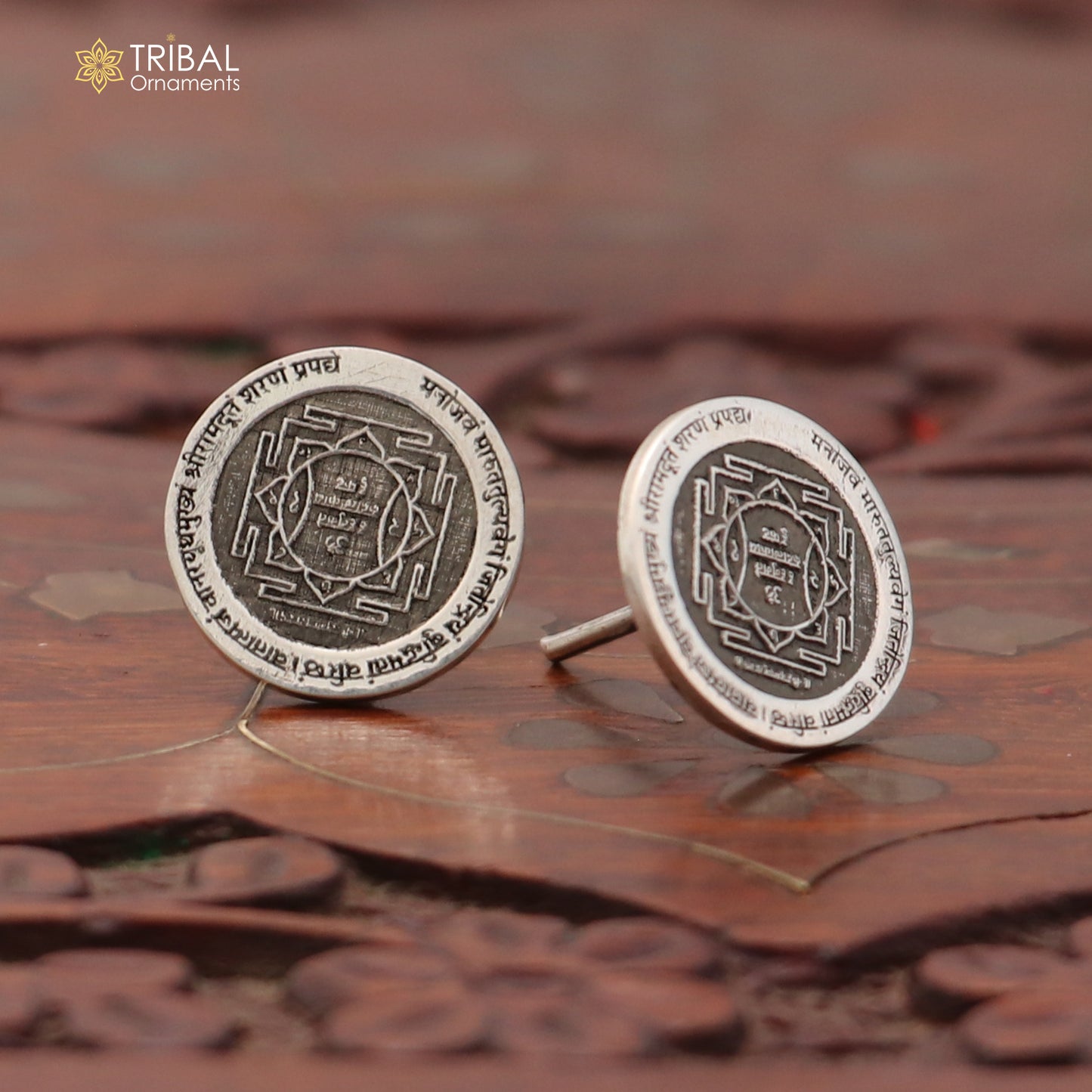 925 sterling silver Hanuman yantra stud earring best unisex jewelry er301