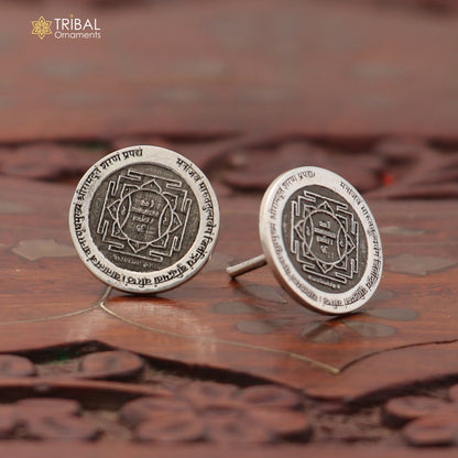 925 sterling silver Hanuman yantra stud earring best unisex jewelry er301